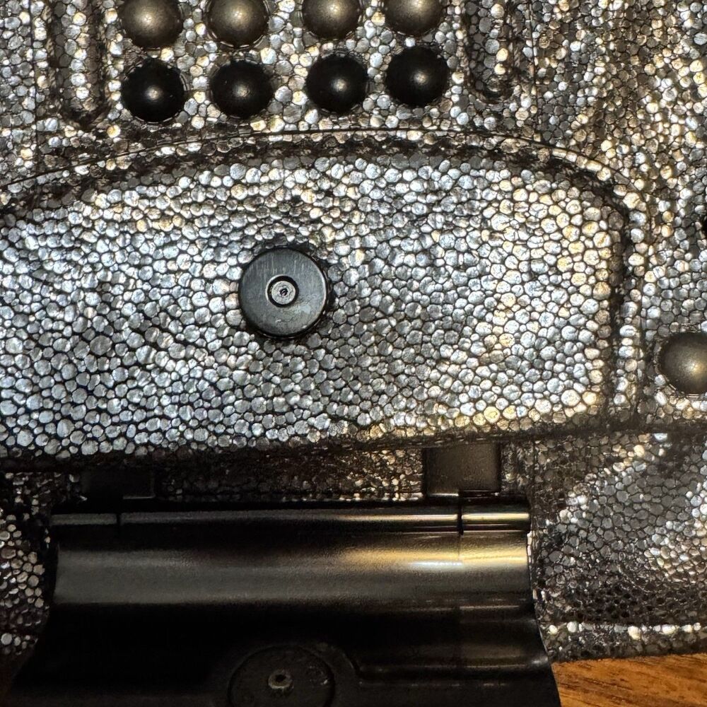 COACH Kristin Studded Clutch Black Silver Leather NWOT Punk Rock Chic - Picture 12 of 13